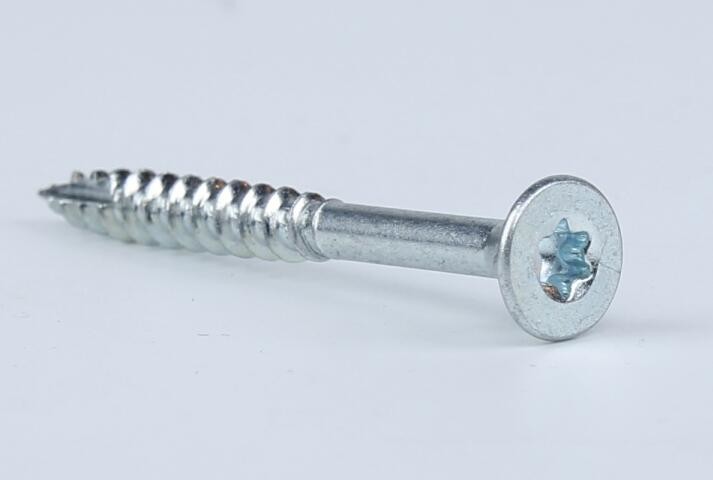 Double Countersunk Machine Screw 4 Nibs Partial Cut Thread CR3 Zinc Plated